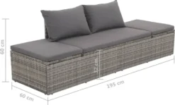 VidaXL Gartenbett Grau 195×60 Cm Poly Rattan -Stil Beet Verkaufsgeschäft 656d475628b3d5c7603074ce7a945ff8