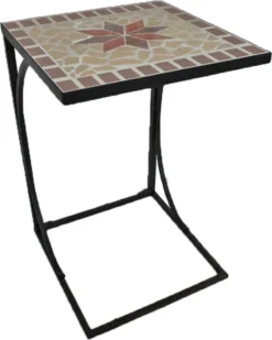 Garden Pleasure Beistelltisch AMARILLO 35x35cm Metall Mit Mosaik-Tischplatte - Eleganter Bestelltisch Mit Mosaik