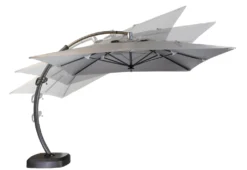 Sonnenschirm Sun 350 | Maße: 3,5 X 3,5 M | Ampelschirm | 12m² Schatten, Gastroschirm, LED -Stil Beet Verkaufsgeschäft 65e1451cd425f656c28ac473ad99c55d