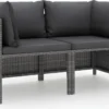 VidaXL 2-Sitzer-Gartensofa Mit Polstern Grau Poly Rattan