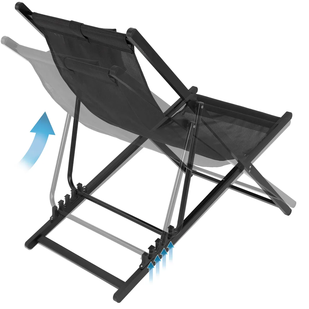 Ambiance Gartenliege Sonnenliege Liegestuhl Klappbar SCHWARZ Aus Metall 101x61x91 Cm 3 Ambiance Gartenliege Sonnenliege Liegestuhl Klappbar SCHWARZ Aus Metall 101x61x91 Cm - Image 3