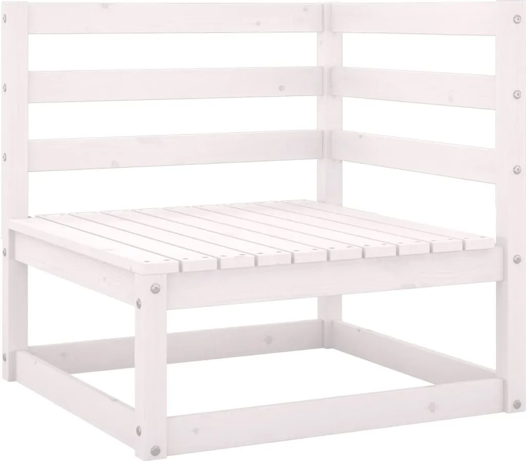 VidaXL 2-tlg. Garten-Lounge-Set Mit Kissen Weiß Kiefer Massivholz 2 VidaXL 2-tlg. Garten-Lounge-Set Mit Kissen Weiß Kiefer Massivholz - Image 2