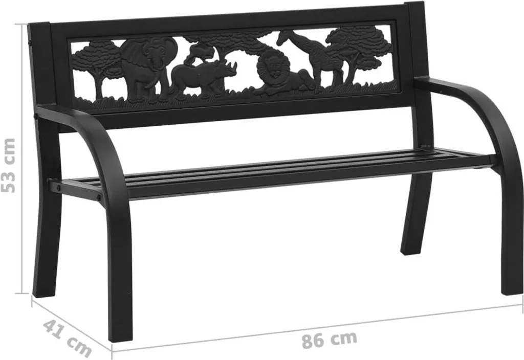 VidaXL Kinder-Gartenbank 86 Cm Stahl 6 VidaXL Kinder-Gartenbank 86 Cm Stahl - Image 6