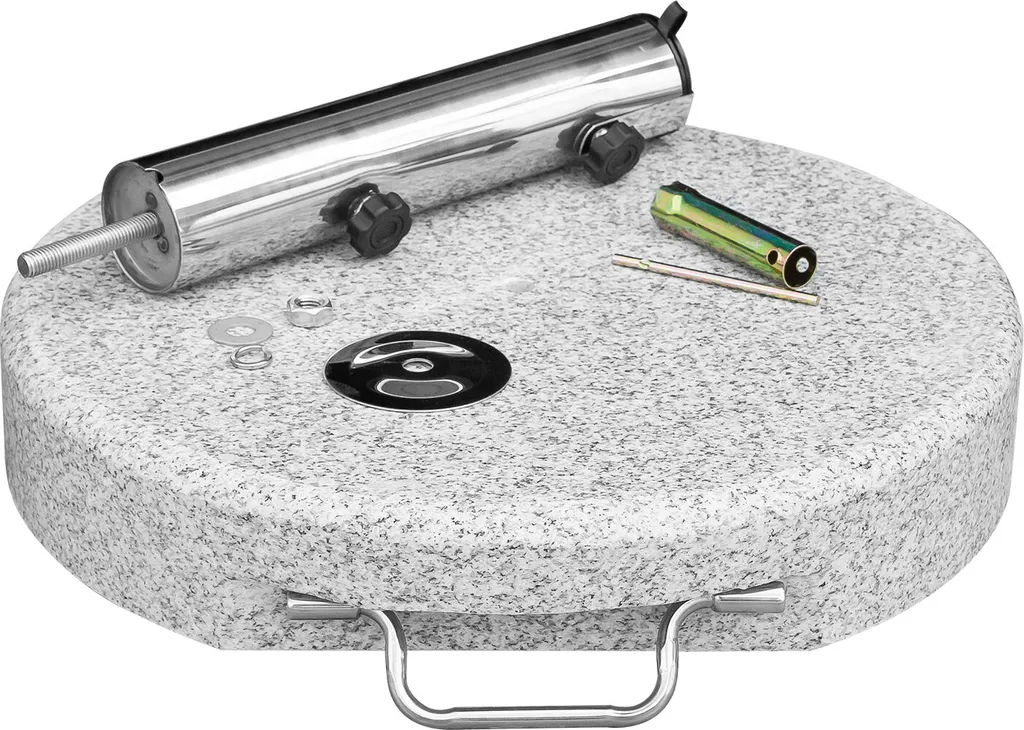 Sonnenschirmständer Rund 30kg Rollbar Hellgrau Poliert 7 Sonnenschirmständer Rund 30kg Rollbar Hellgrau Poliert - Image 7