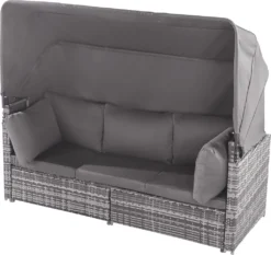 Merax Gartenmöbelset Polyrattan Mit Sonnendach Und Kissen Für 5 Personen, Loungeset Balkonmöbel Set Mit 3-Sitzer Sofa Inkl. Dach, 2x Einzelsessel, 1x Ottoman, 1x Tisch, 194 X 128 X 157 Cm -Stil Beet Verkaufsgeschäft 68ecc013eaec199849974a4425e82bdb