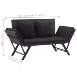 VIDAXL Möbel Gartenbank Mit Auflagen 176 Cm Schwarz Poly Rattan 2023 -Stil Beet Verkaufsgeschäft 6940c2d82da32bab115088cce49ca653