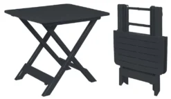 Klapptisch TEVERE In Anthrazit - 72 Cm - Beistelltisch Garten Tisch Camping