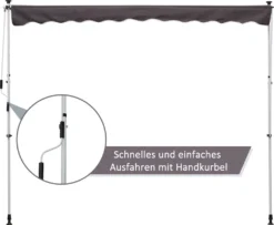 Outsunny Markise Gelenkarmmarkise Klemmmarkise 0°-90° Einstellbar 1,7-2,8 M Höhenverstellbar Sonnenschutz Faltarm Handkurbel Balkon Alu Grau 200 X 150 Cm -Stil Beet Verkaufsgeschäft 6ade6ebff4dc639cc883387d0a4b70d6