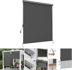 SONGMICS Alu-Senkrechtmarkise Für Balkon, Markise, Terrasse, 1,6 X 2,5 M (B X L), Aus Polyester (280 G/m²), Mit Grauer Markisenkassette, Vertikalmarkise Für Außen, Für Windschutz, Sonnenschutz Und Sichtschutz, Grau GSA165GY -Stil Beet Verkaufsgeschäft 6b73c4bea8259cf6f3fed82f50705e66