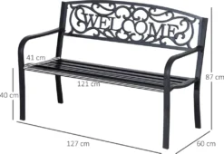 Outsunny Gartenbank 2-Sitzer Sitzbank Bank Parkbank Metall Gartenmöbel -Stil Beet Verkaufsgeschäft 6c22ddcb7692cc3263f34578af9b8f33