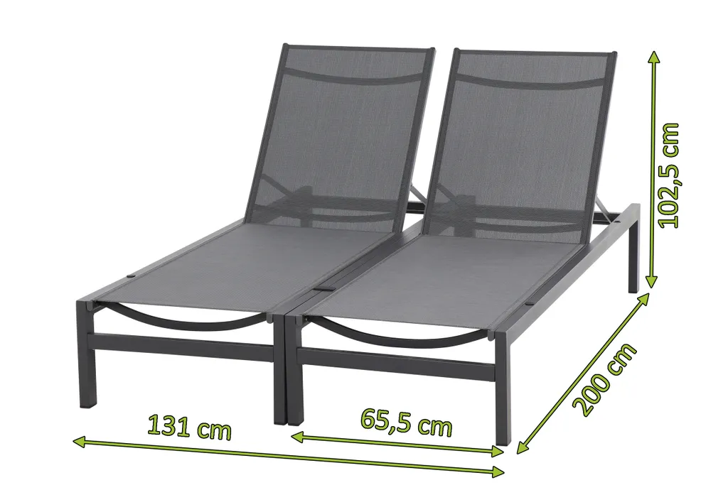 Siena Garden Rimini Lounger Set 2teilig Aluminium ,matt-anthrazit M29400 14 Siena Garden Rimini Lounger Set 2teilig Aluminium ,matt-anthrazit M29400 - Image 14