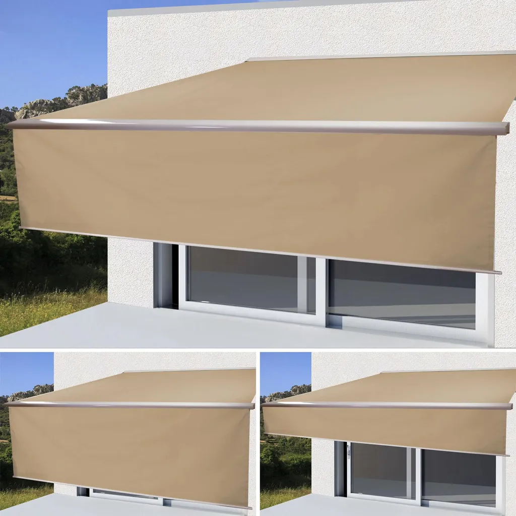 Elektrische Kassetten-Markise H124, Vollkassette, 4x3m Ausfahrbarer Volant Polyester Creme 1 Elektrische Kassetten-Markise H124, Vollkassette, 4x3m Ausfahrbarer Volant Polyester Creme