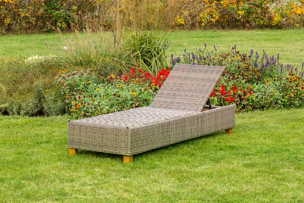 Merxx Gartenliege Toskana Verstellbar Aluminium, Kunststoffgeflecht, Akazie Natur 200 Cm X 80 Cm X 34 Cm 1 Merxx Gartenliege Toskana Verstellbar Aluminium, Kunststoffgeflecht, Akazie Natur 200 Cm X 80 Cm X 34 Cm