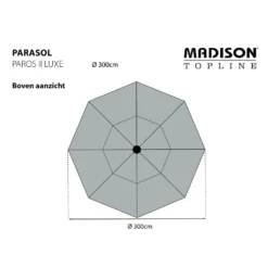 Madison Sonnenschirm Paros II Luxe 300 Cm Grau -Stil Beet Verkaufsgeschäft 6ee425b9db5400279d69d7f2cd342a77