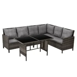 SVITA MADISON Polyrattan Lounge Gartenmöbel Rattan Set In Braun