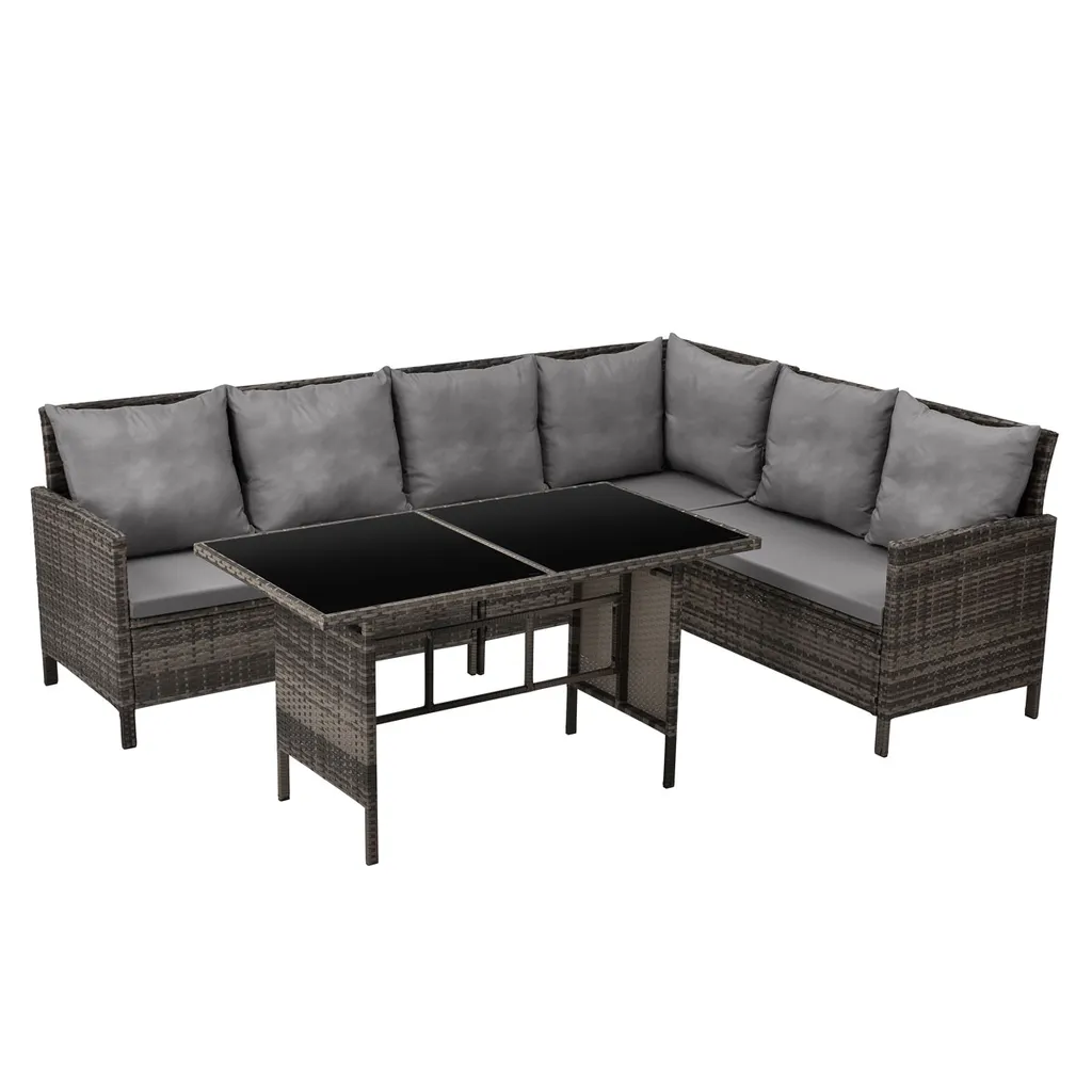 SVITA MADISON Polyrattan Lounge Gartenmöbel Rattan Set In Braun 1 SVITA MADISON Polyrattan Lounge Gartenmöbel Rattan Set In Braun