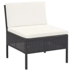 VIDAXL 3-tlg. Garten-Lounge-Set Mit Auflagen Poly Rattan Schwarz -Stil Beet Verkaufsgeschäft 70a663b57929f914eb6f608240714b14
