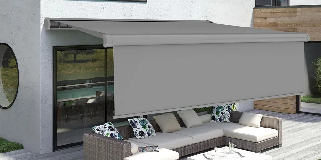 Primaster Kassetten-Markise Elektrisch Mit Volant Grau Farbe Grau, Breite: 400 Cm, Ausfall: 300 Cm 1 Primaster Kassetten-Markise Elektrisch Mit Volant Grau Farbe Grau, Breite: 400 Cm, Ausfall: 300 Cm