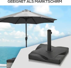 Outsunny Sonnenschirmständer 20 Kg Schirmständer Für Sonnenschirm Schirmstangen 30-38 Mm Sonnenschirmfuß Für Garten Terrasse Balkon Zement 41,5 X 41,5 Schwarz -Stil Beet Verkaufsgeschäft 7181be344ad8a3273f7cac701d5094ed