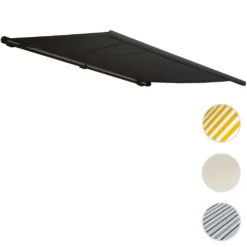 Elektrische Kassettenmarkise H122, Markise Vollkassette 4x3m Polyester Anthrazit, Rahmen Anthrazit -Stil Beet Verkaufsgeschäft 71a6018b7c034db5979e72b2f77318a5