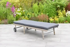 Merxx Aktionsliege "Navarra" - Aluminiumgestell Mit Kunststoffgeflecht Steinbeige, Inkl. Auflage -Stil Beet Verkaufsgeschäft 720abce3a31d137d61712ef8b156ee92