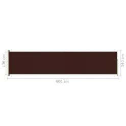 VidaXL Seitenmarkise Ausziehbar 140x600 Cm Braun -Stil Beet Verkaufsgeschäft 723ae8c3c68166d026a8b650b58882ce