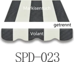 Vana 3x2m Markisenstoff Markisenbespannung Markisentuch Mit Volant SPD023