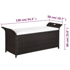 VidaXL Truhenbank Mit Polster 138 Cm Poly Rattan Braun -Stil Beet Verkaufsgeschäft 726bae49332c2825cba95184fbd44bc5