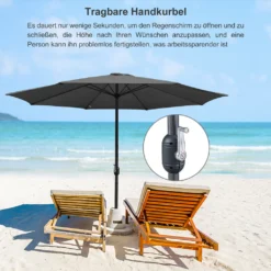 Wolketon Sonnenschirm 3.5m 3m Wasserabweisend Garten UV30+ Terrassen Mit Handkurbel -Stil Beet Verkaufsgeschäft 72fbe1f6fb8620ac00a56ae030ebd38e