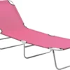VidaXL Klappbare Sonnenliege Stahl Und Stoff Rosa