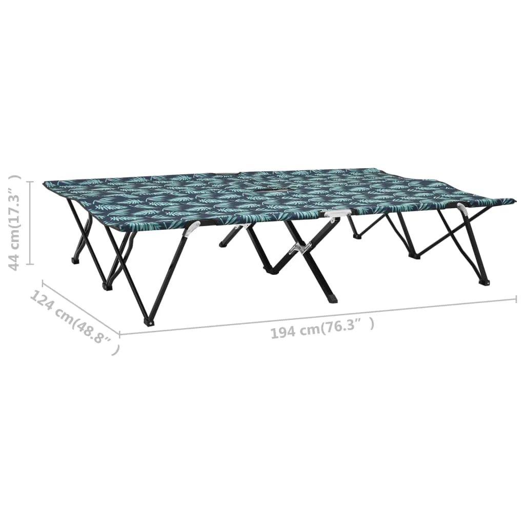 VidaXL Klappbare Sonnenliege Für 2 Personen Blattmuster Stahl 9 VidaXL Klappbare Sonnenliege Für 2 Personen Blattmuster Stahl - Image 9