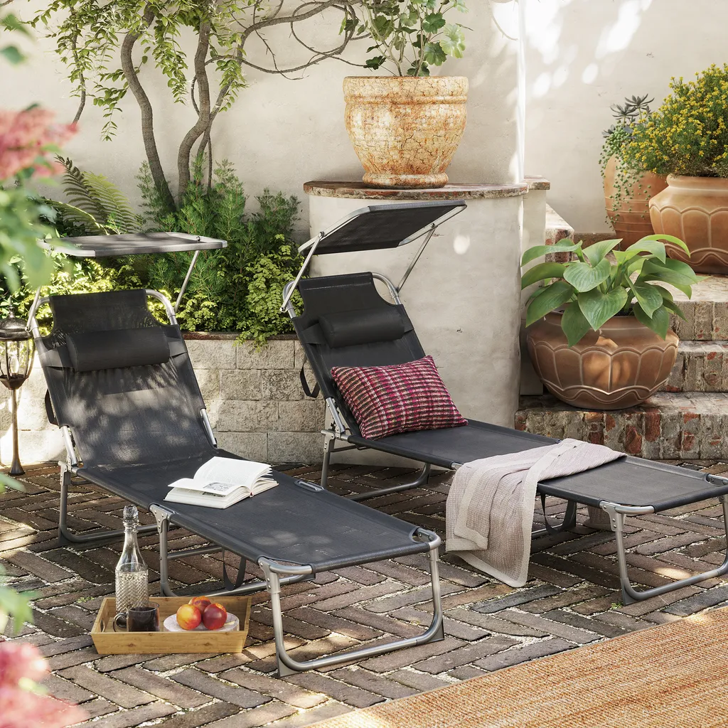 SONGMICS Sonnenliege, 193 X 53 X 29 Cm, Liegestuhl, Gartenliege, Mit Kopfstütze, Verstellbar, Leicht, Klappbar, Bis 150 Kg Belastbar, Dunkelgrau BCG19UV1 6 SONGMICS Sonnenliege, 193 X 53 X 29 Cm, Liegestuhl, Gartenliege, Mit Kopfstütze, Verstellbar, Leicht, Klappbar, Bis 150 Kg Belastbar, Dunkelgrau BCG19UV1 - Image 6
