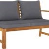 VidaXL Gartenbank 114,5 Cm Mit Dunkelgrauem Kissen Massivholz Akazie