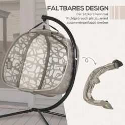 Outsunny Hängesessel, 2 Sitzer Hängestuhl Mit Kissen, Hängeschaukel Mit Klappbarem Sitzkorb, Seitentaschen Für Indoor, Outdoor, Bis 240 Kg Belastbar, Polyester+Stahl, Sand 13 Outsunny Hängesessel, 2 Sitzer Hängestuhl Mit Kissen, Hängeschaukel Mit Klappbarem Sitzkorb, Seitentaschen Für Indoor, Outdoor, Bis 240 Kg Belastbar, Polyester+Stahl, Sand -Stil Beet Verkaufsgeschäft 748e6119c81224bae36cc64873e8688b