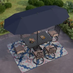 PHIVILLA Garten Sonnenschirme 380mm×200 Mm Balkonschirm Großer Sonnenschirm Für 6-8 Personen Terrassenmöbel Gartenschirm Handkurbel UV 50+ -Stil Beet Verkaufsgeschäft 7503c5ad797a00e81a7bc855ad8e5f01