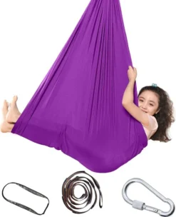 Kinder Schwingen Hängematte, Indoor Schaukel Elastisch Cuddle Hammock Sensory Swing Ideal Für ADHS, Asperger Und Sensorische Integration Sowie Autismustherapie(Hellblau,150 X 280CM) -Stil Beet Verkaufsgeschäft 754d72e73770da1768949d46d50bed2e