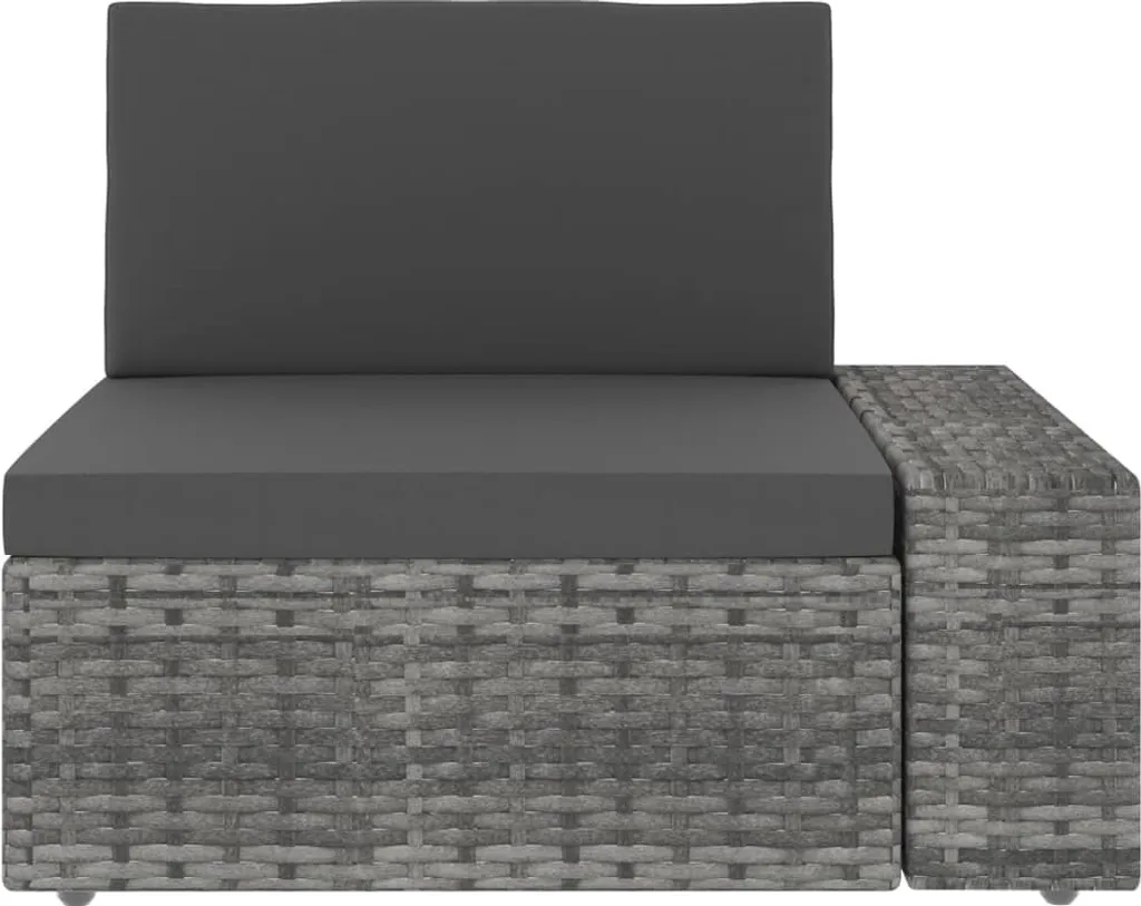 VidaXL 3-tlg. Garten-Lounge-Set Poly Rattan Grau 6 VidaXL 3-tlg. Garten-Lounge-Set Poly Rattan Grau - Image 6