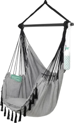 VITA5 Hängesessel Outdoor - Stabiler & Sicherer Hängestuhl - Stylischer Hängesessel Indoor - Leicht Zu Installierender Hängesessel - Bequeme Boho Raumdeko - 225kg Tragkraft - Warmes Grau -Stil Beet Verkaufsgeschäft 78dec639652cacc16d40c877e33e2a06