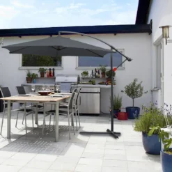 EINFEBEN Sonnenschirm Alu Ampelschirm ? 350cm Grau Gartenschirm Mit Staender, Hoehenverstellbar, Klappbar, UV-Schutz 40+ Diverse Farben Wasserabweisende Marktschirm 12 EINFEBEN Sonnenschirm Alu Ampelschirm ? 350cm Grau Gartenschirm Mit Staender, Hoehenverstellbar, Klappbar, UV-Schutz 40+ Diverse Farben Wasserabweisende Marktschirm -Stil Beet Verkaufsgeschäft 79f5fd853881ee15903ebdaec2ddd5f7