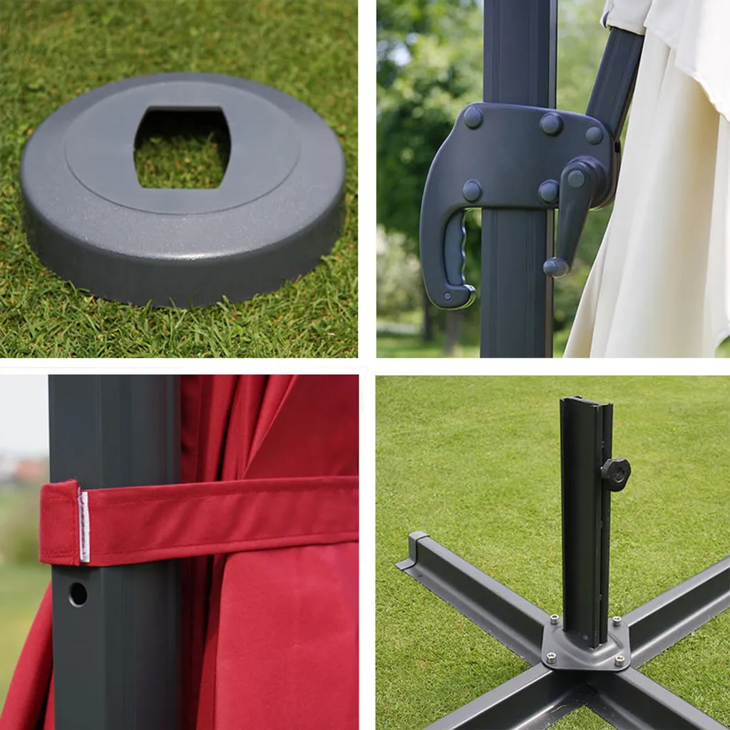 Gastronomie-Ampelschirm MCW-A96, 3,5x3,5m (Ø4,95m) Polyester/Alu 25kg Creme-grau Mit Ständer, Drehba 12 Gastronomie-Ampelschirm MCW-A96, 3,5x3,5m (Ø4,95m) Polyester/Alu 25kg Creme-grau Mit Ständer, Drehba - Image 12