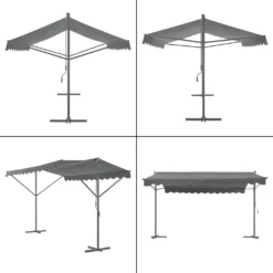 Pro-Tec Standmarkise Selenizza Freistehende Markise 400x300x260cm Gartenmarkise Sonnenschutz Terrassenüberdachung Outdoor Terrasse Garten Balkon Dunkelgrau -Stil Beet Verkaufsgeschäft 7a0cf3ebb2cd6381bb76076635c435f6