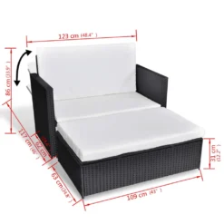 VidaXL 2-tlg. Garten-Lounge-Set Mit Auflagen Poly Rattan Schwarz -Stil Beet Verkaufsgeschäft 7b17d7d4fb63c645c62afe91b8f37a49