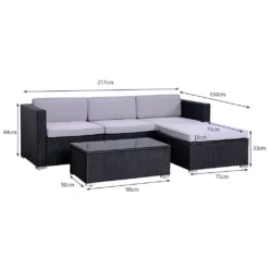 SVITA California Poly Rattan Lounge Schwarz Gartenmöbel 10 SVITA California Poly Rattan Lounge Schwarz Gartenmöbel -Stil Beet Verkaufsgeschäft 7b21bfa47f1651dbcf438ab06a42f08f