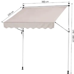 Outsunny Markise Klemmmarkise Sonnenschutz Faltarm Handkurbel Balkon Alu Beige 300 X 150cm -Stil Beet Verkaufsgeschäft 7bf854cdae32eb48860a49d615146d88