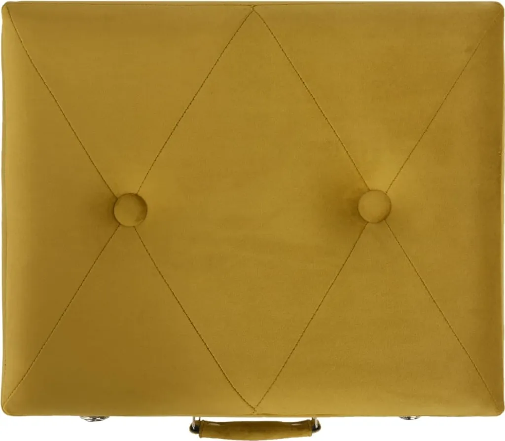 VidaXL Hocker Mit Stauraum 40 Cm Senfgelb Samt 5 VidaXL Hocker Mit Stauraum 40 Cm Senfgelb Samt - Image 5