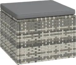 VidaXL 3-tlg. Garten-Lounge-Set Mit Kissen Grau Poly Rattan -Stil Beet Verkaufsgeschäft 7c22e92950bba0bada9a28230f7722ca