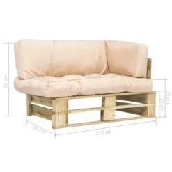 VidaXL Garten-Palettensofa Mit Sandfarbigen Kissen Kiefernholz -Stil Beet Verkaufsgeschäft 7c6a12c9bb836a0375bfdf108e4d666d