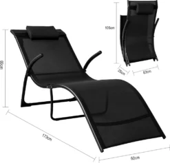 SoBuy OGS45-SCH Sonnenliege Klappbar Gartenliege Relaxstuhl Liegestuhl Mit Kopfkissen Klappliege Schwarz Belastbarkeit 150 Kg BHT Ca: 60x69x173cm 14 SoBuy OGS45-SCH Sonnenliege Klappbar Gartenliege Relaxstuhl Liegestuhl Mit Kopfkissen Klappliege Schwarz Belastbarkeit 150 Kg BHT Ca: 60x69x173cm -Stil Beet Verkaufsgeschäft 7d2fe07997e7f41ba8bdc9cd68837e81