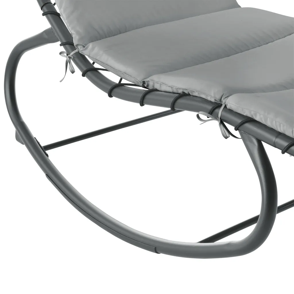 Schaukelliege Lamia Mit Sonnendach 193x104x200 Cm Sonnenliege Bis 160 Kg Relaxliege Mit Kopfkissen Hellgrau 6 Schaukelliege Lamia Mit Sonnendach 193x104x200 Cm Sonnenliege Bis 160 Kg Relaxliege Mit Kopfkissen Hellgrau - Image 6