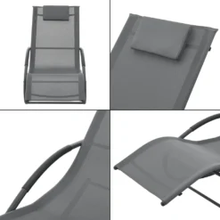 Schaukelliege Tarent 174 X 63 X 88 Cm Gartenliege Sonnenliege Relaxliege Mit Kopfpolster 150 Kg Dunkelgrau -Stil Beet Verkaufsgeschäft 7e19f51ea82e1afb0d3598054c57b011